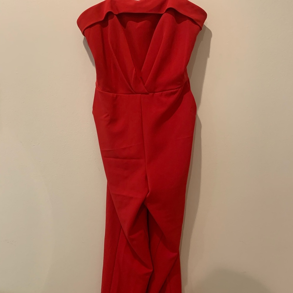 Nordstrom Red Strapless Jumpsuit